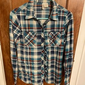 Passport Blue orange cream flannel